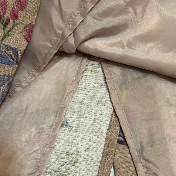 Positive Attitude Linen Floral Beaded Dress Women’s Size 8 Sleeveles Tan Floral - Picture 11 of 11